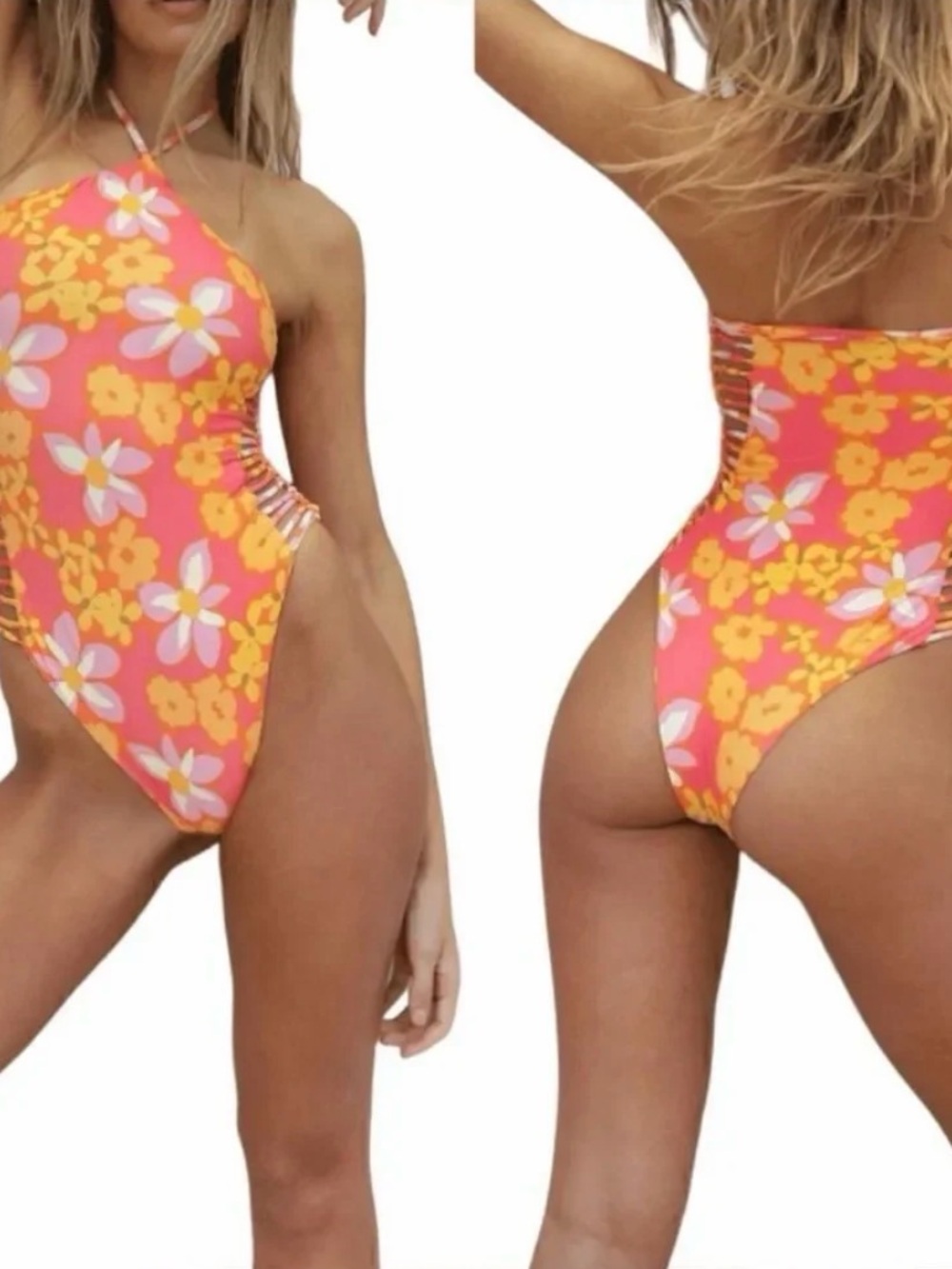 Stone Fox Swim Pink & Yellow Floral One-Piece Swimsuit